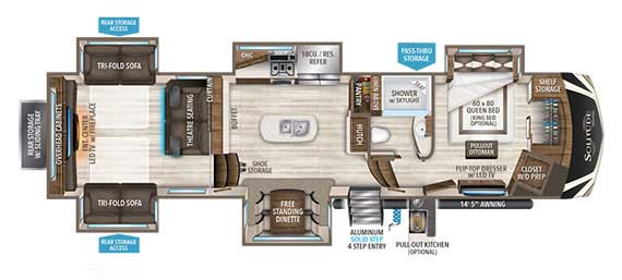 Grand Design Solitude 375RES Floorplan