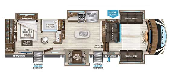 Grand Design Solitude 379FLS Floorplan Grand Design Solitude 379FLS Floorplan