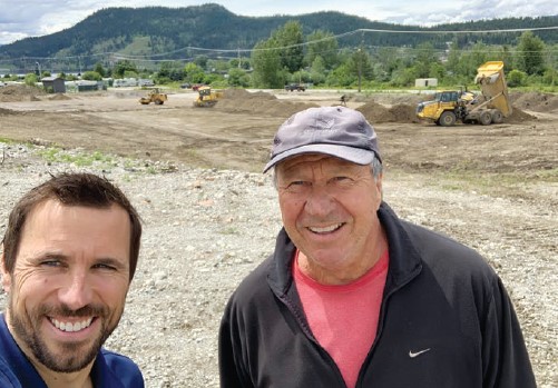 VP Jason Friesen (left) and Founder Rod Friesen (right) pictured at the ground breaking of their new 6-acre RV storage & display lot (2020)