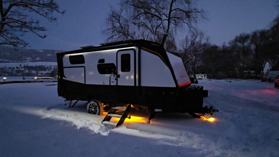 Wood Lake RV Park, Lake Country BC. -19C when we pulled in, -20C by bedtime.