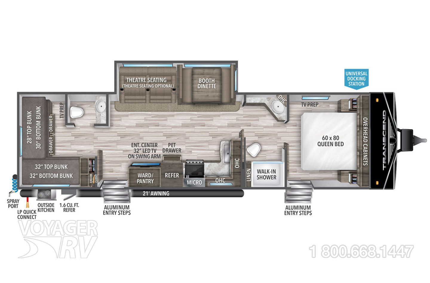 2024 Grand Design Transcend Xplor 321BH Floorplan