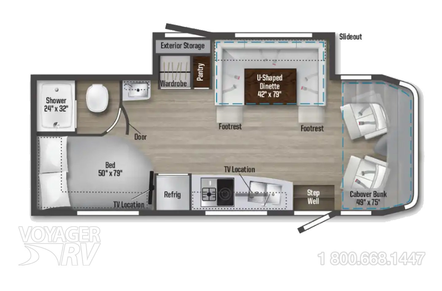 2024 Winnebago Navion 24J Floorplan