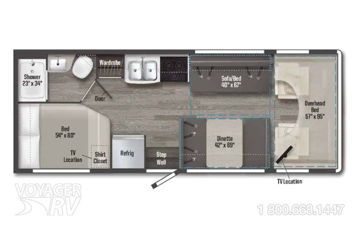 2024 Winnebago Spirit 25B Floorplan