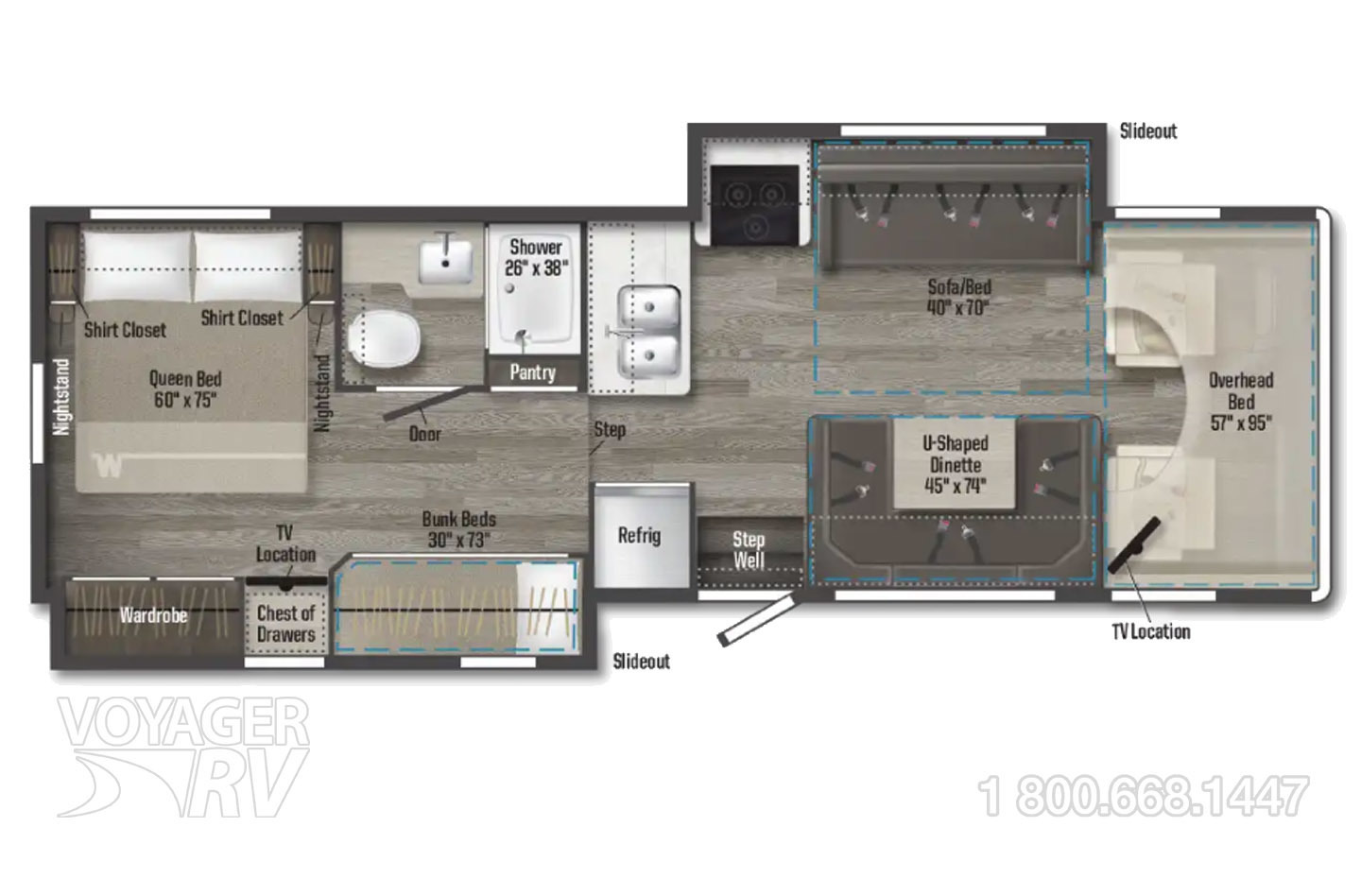 2024 Winnebago Spirit 31H Floorplan