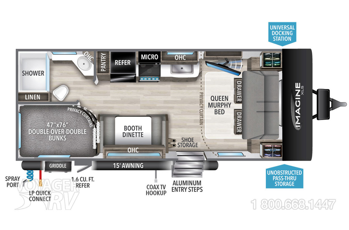 2024 Grand Design Imagine XLS 21BHE Floorplan