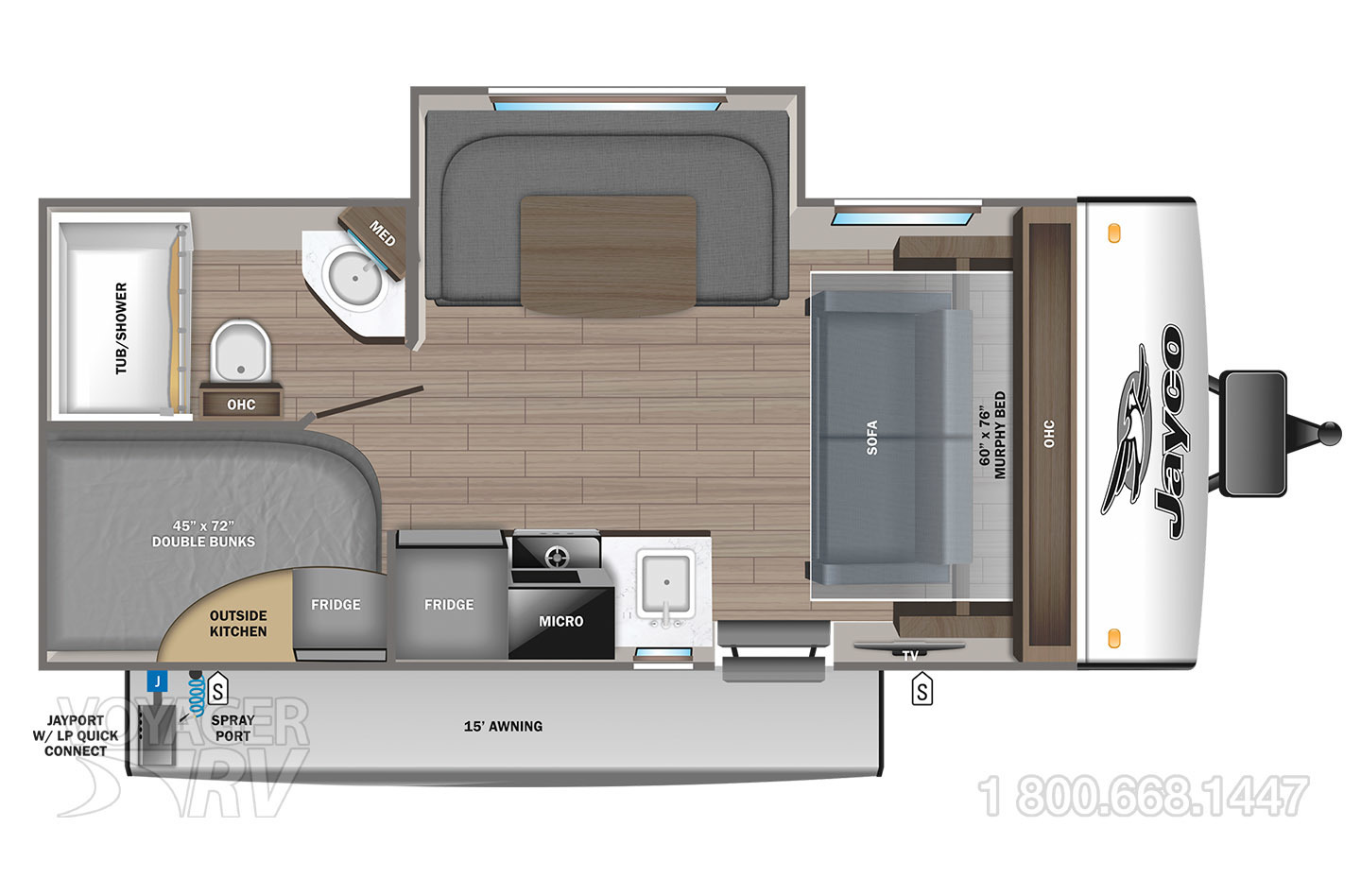 2022 Jayco Jay Flight 224BHW Baja Rocky Mountain Floorplan