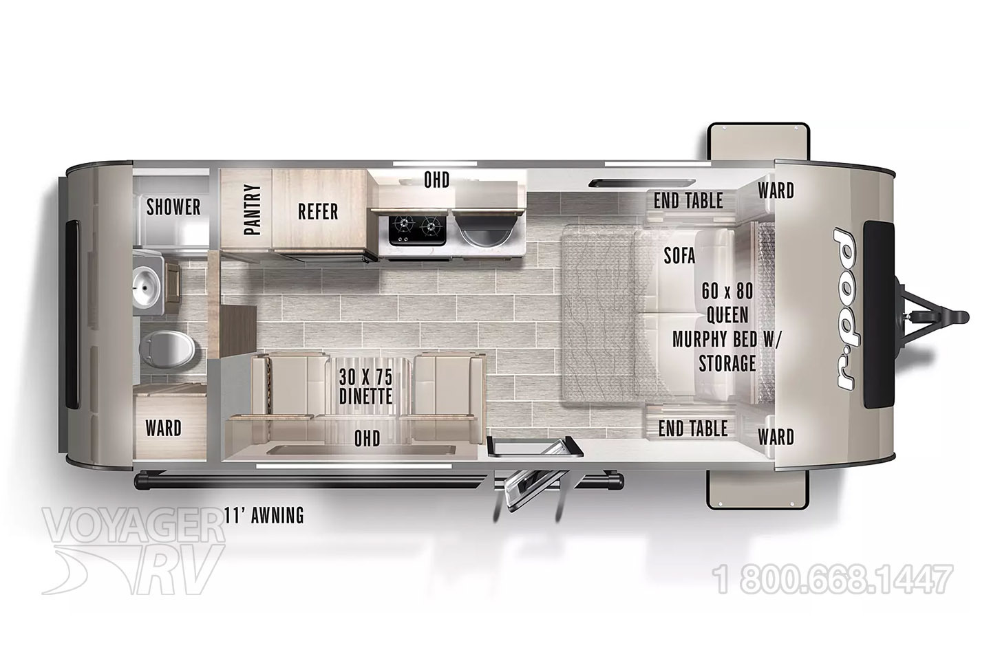 2022 Forest River R-Pod 192 Floorplan