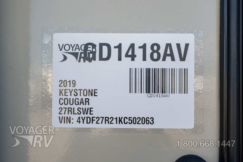 2019 Keystone Cougar 27RLSWE