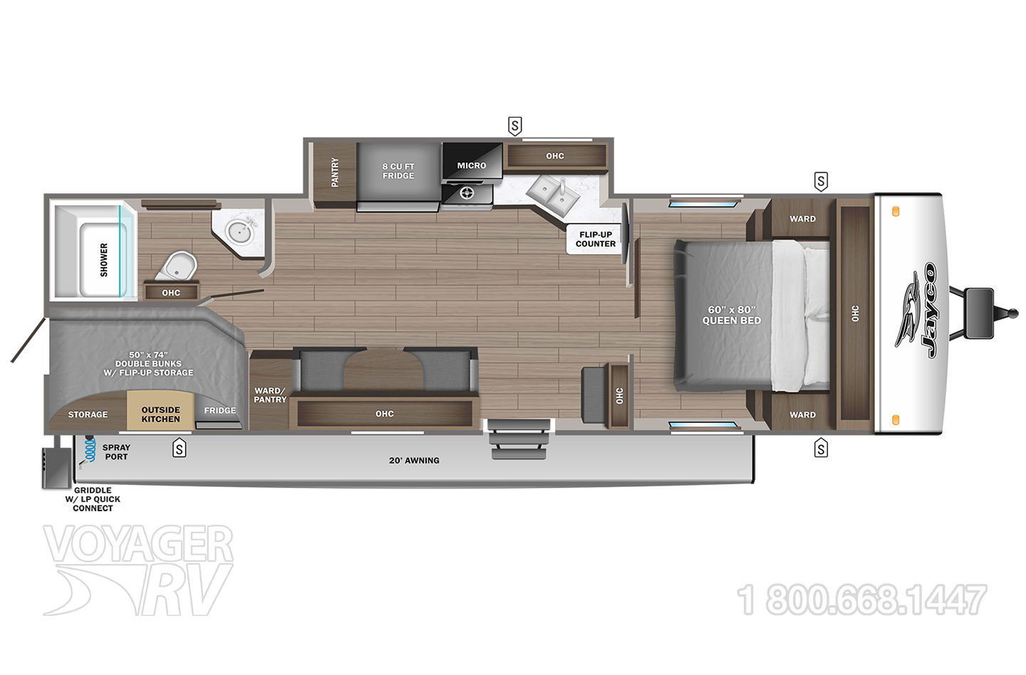 2024 Jayco Jay Feather 22BH Floorplan