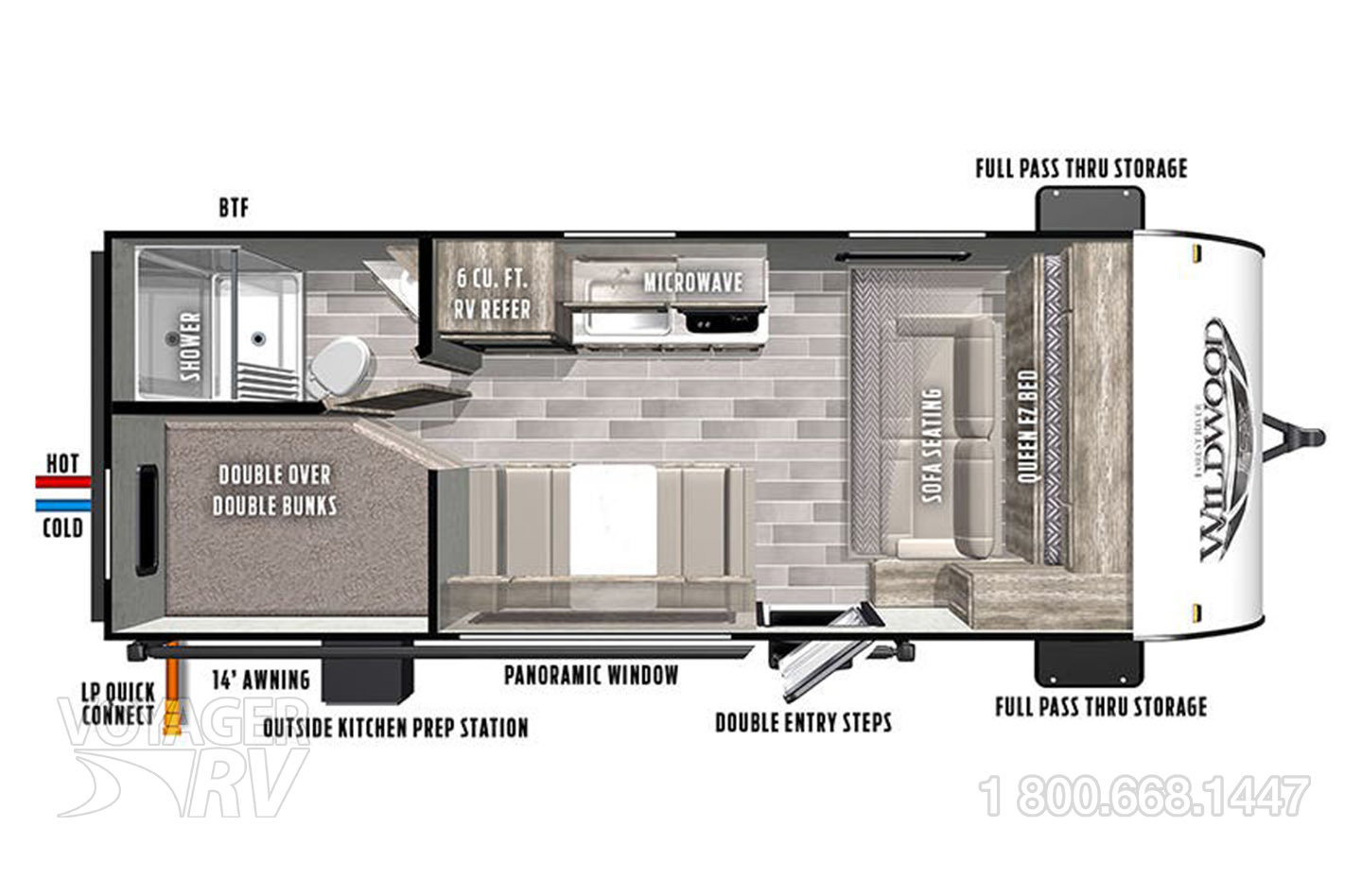 2020 Forest River Wildwood 179DBK Floorplan