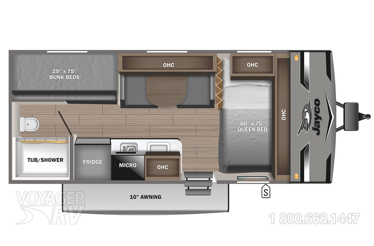 2022 Jayco Jay Flight SLX-7 184BS Baja Floorplan