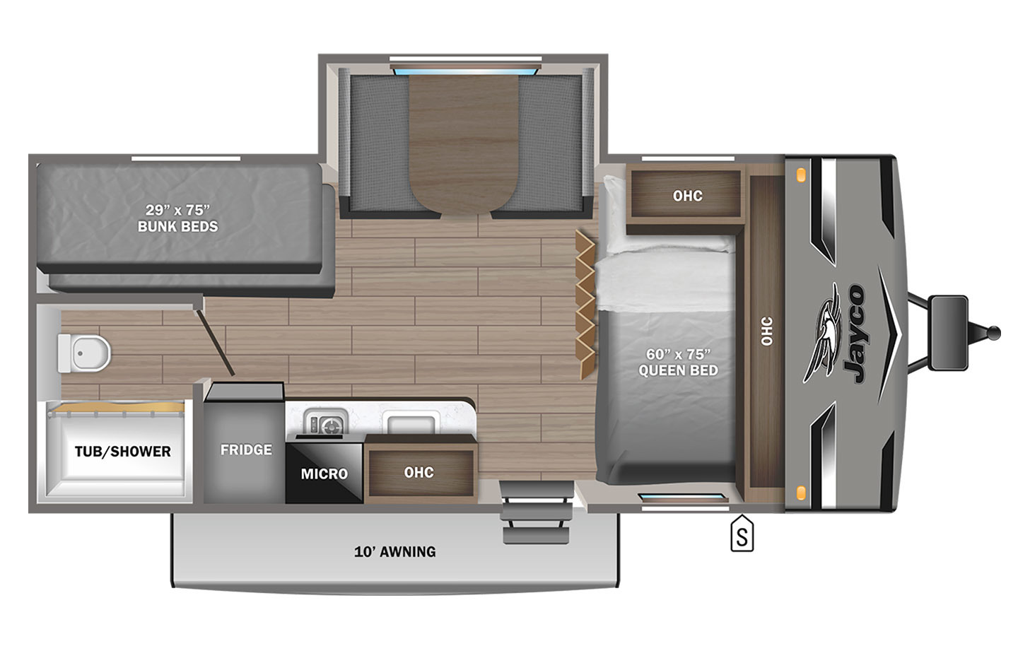 2022 KZ Escape E191BHK OFF GRID Floorplan