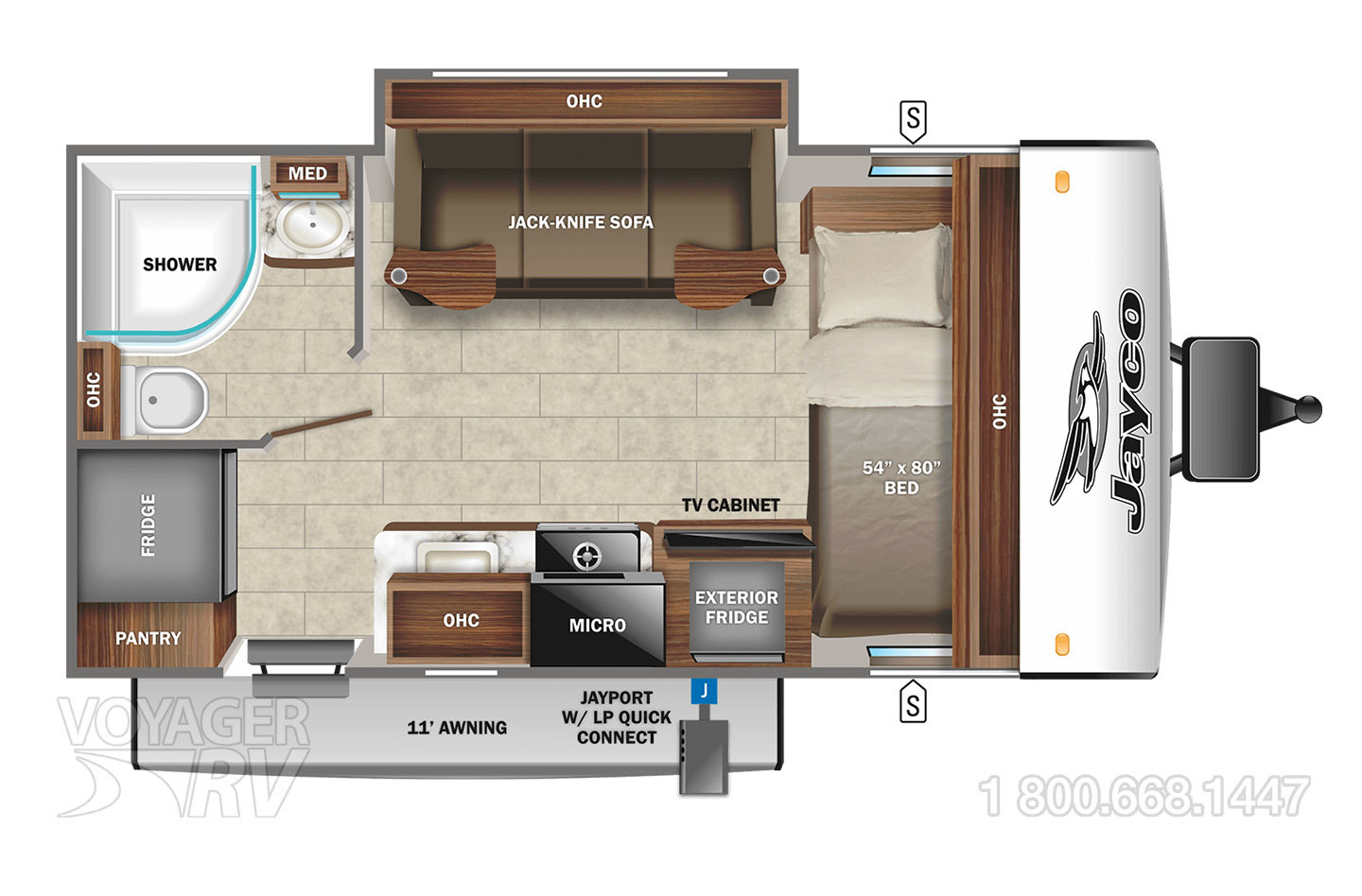 2022 Jayco Jay Feather Micro 166FBS Floorplan