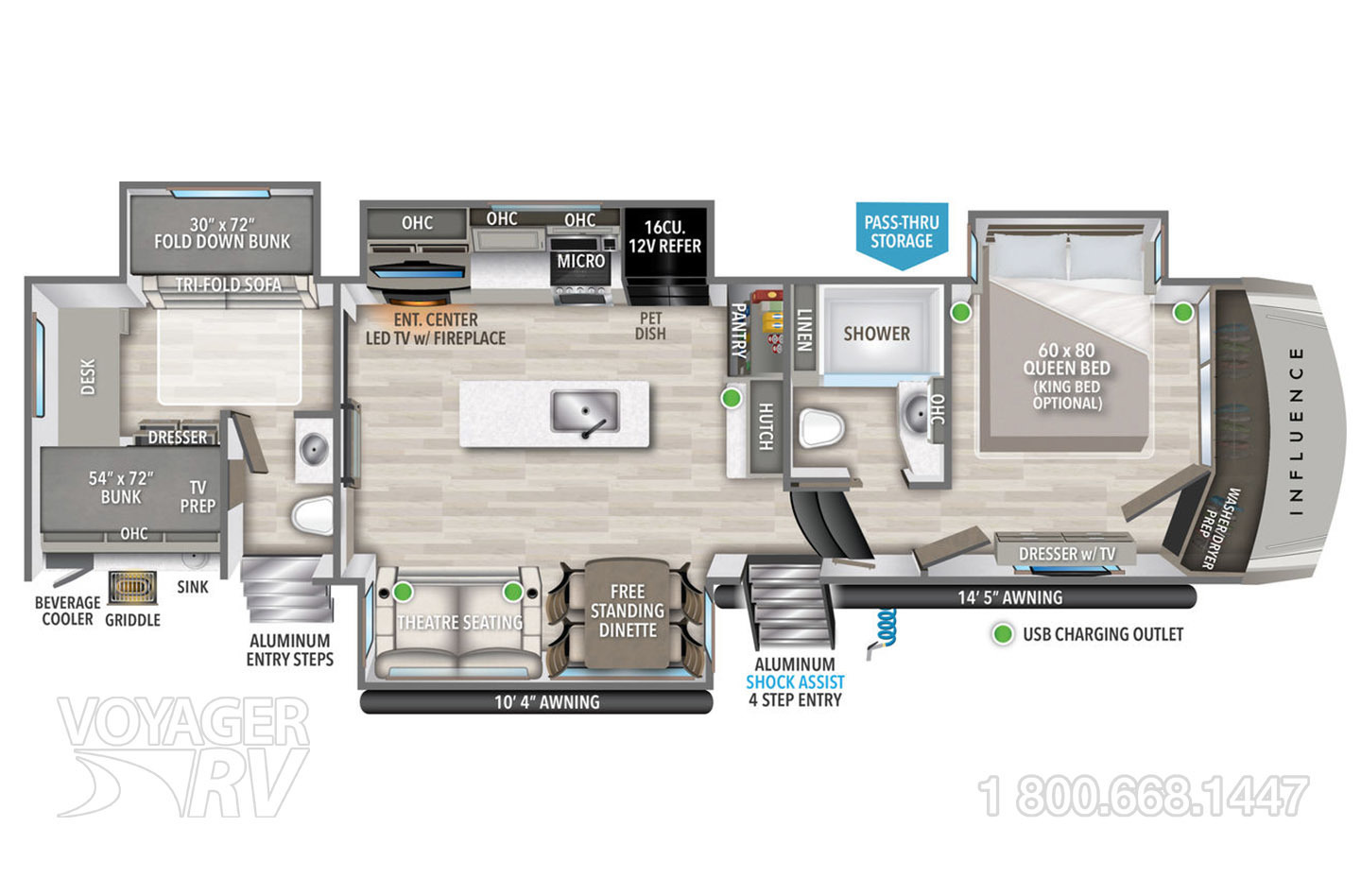 2024 Grand Design Influence 3704BH Floorplan