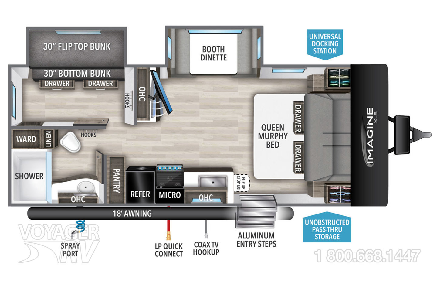 2024 Grand Design Imagine XLS 22BHE Floorplan