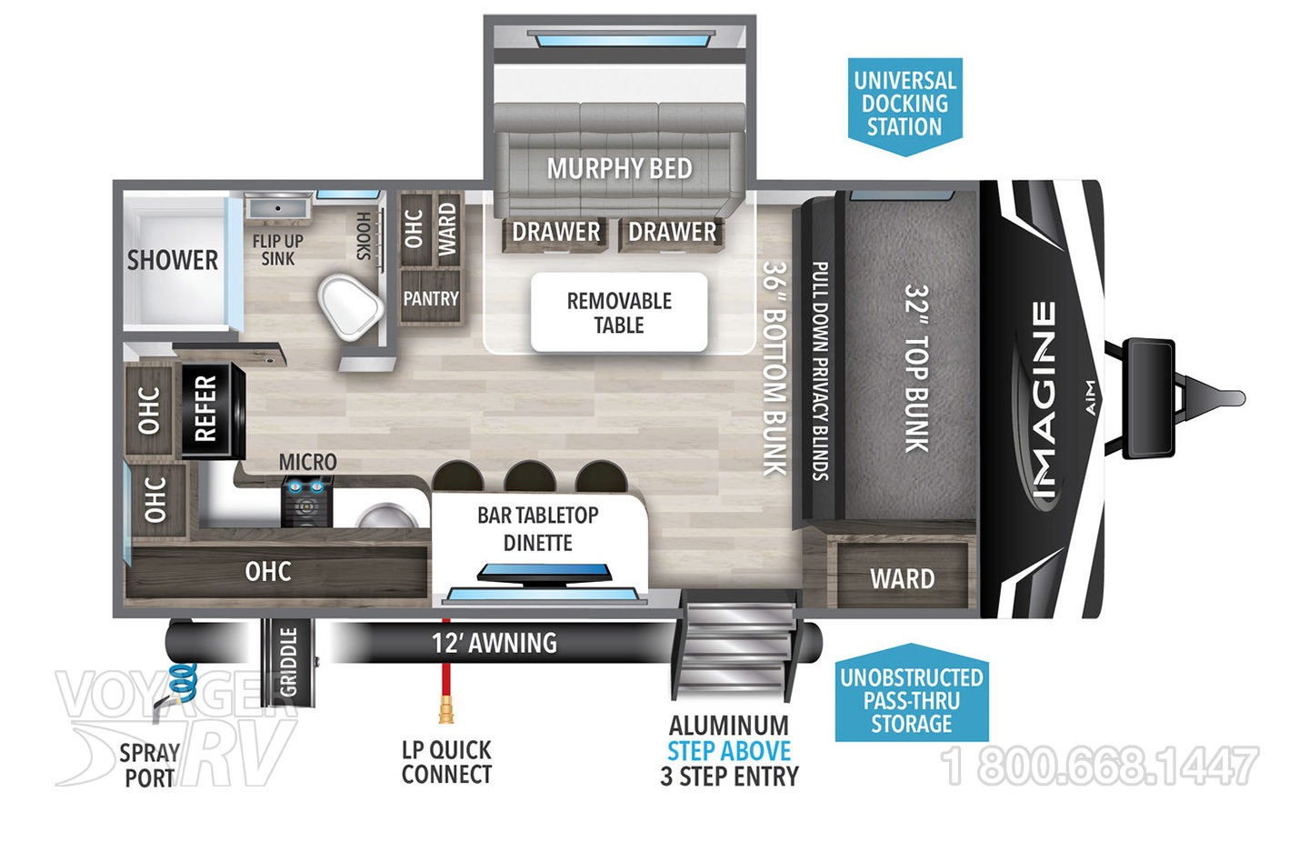 2022 Grand Design Imagine XLS 21BHE Floorplan