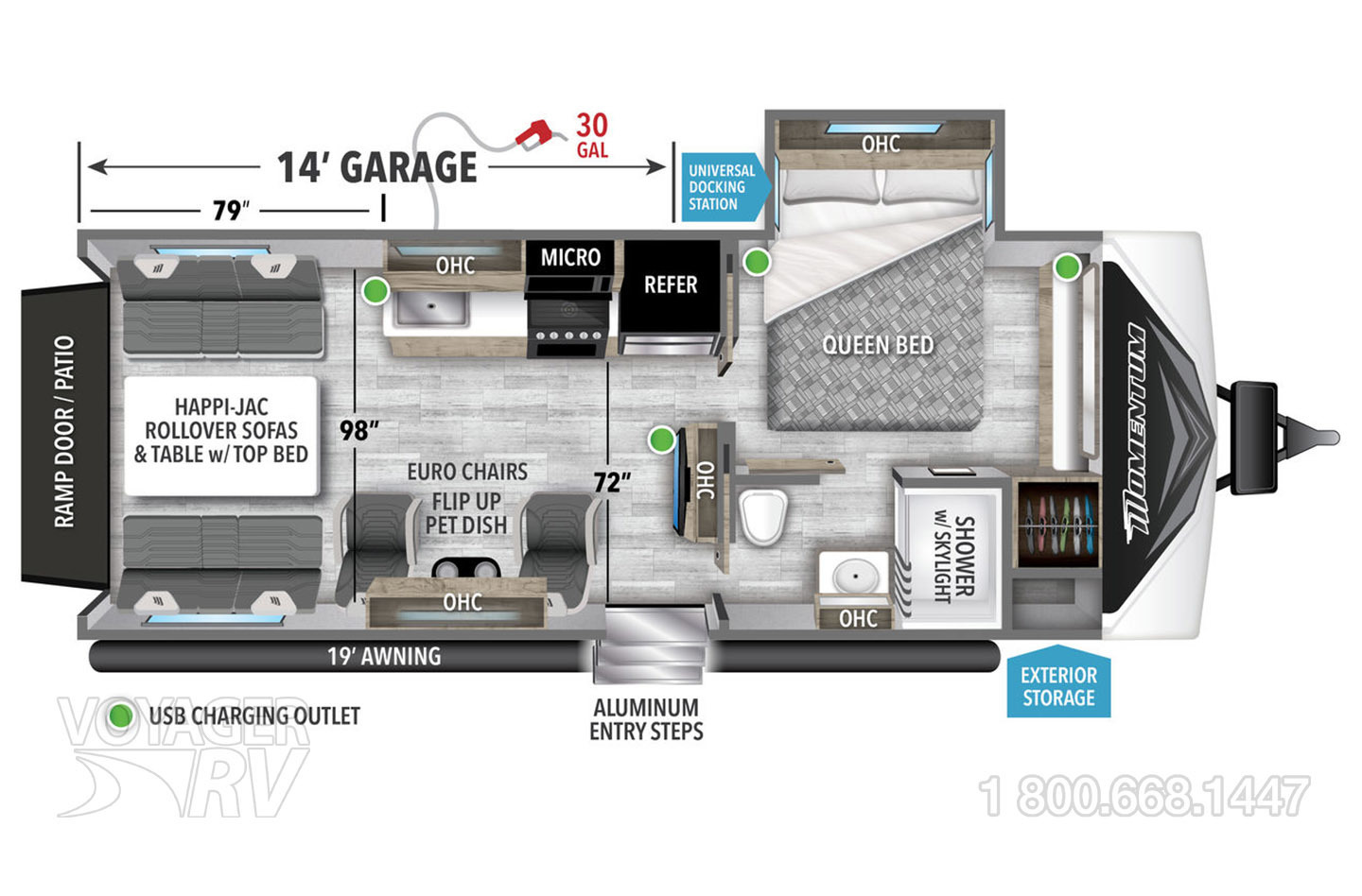 2022 Grand Design Momentum 23G Floorplan