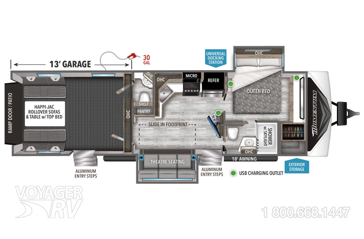 2022 Grand Design Momentum G-Class 25G Floorplan