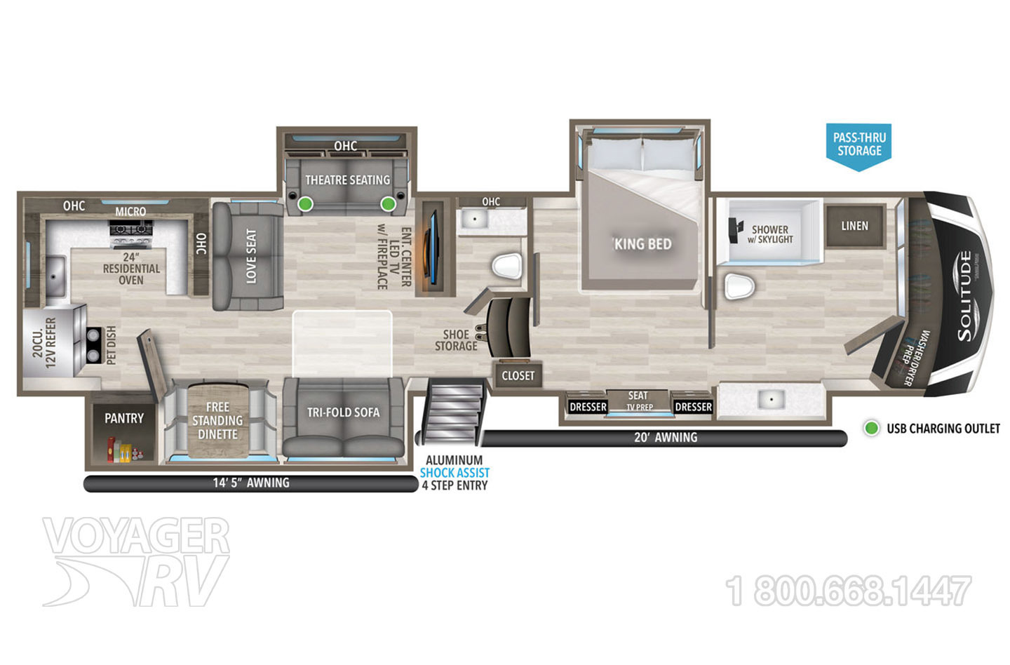 2024 Grand Design Solitude 417KB Floorplan