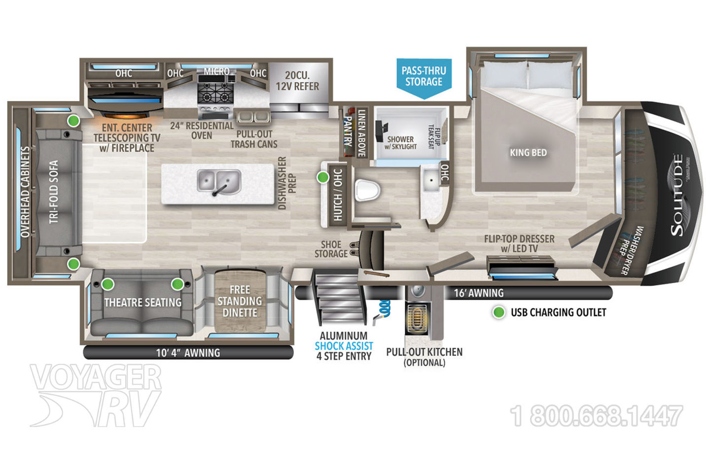 2024 Grand Design Solitude 370DV Floorplan