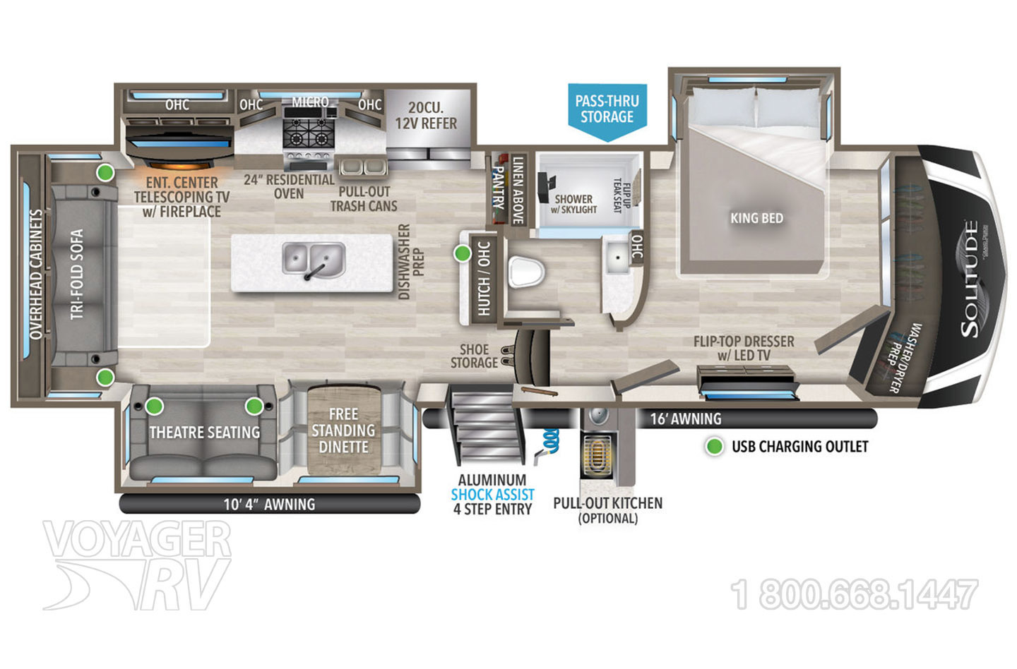 2022 Grand Design Solitude 346FLS Floorplan