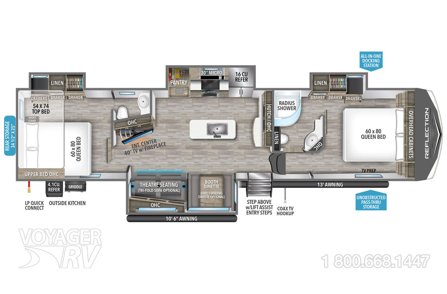 2023 Grand Design Reflection 324MBS Floorplan