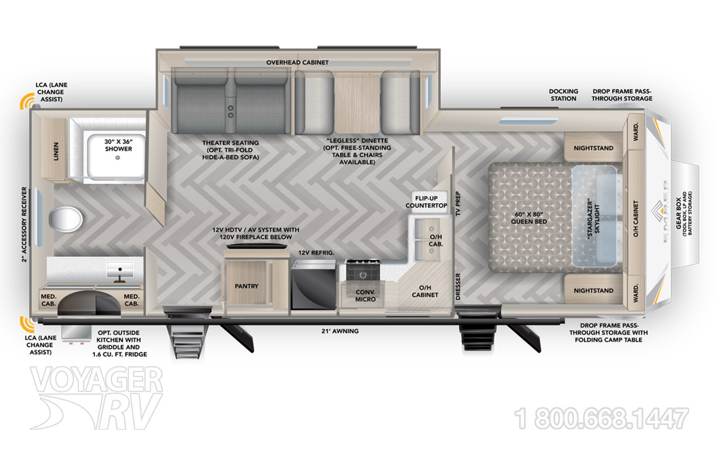 2024 Ember Touring 26RB Floorplan