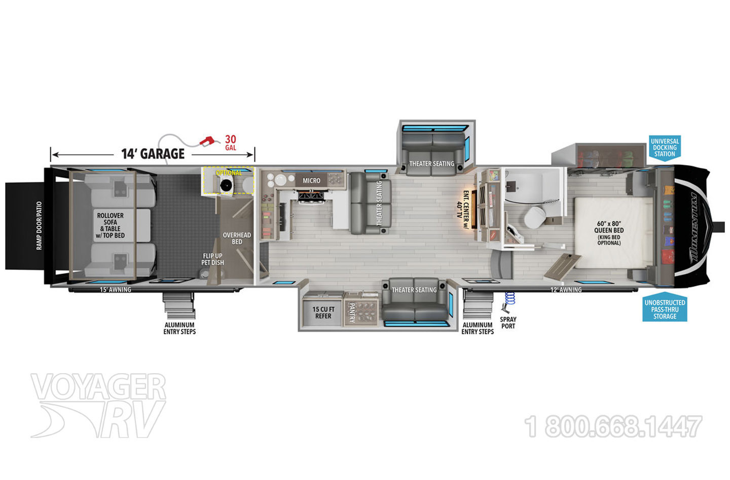 2024 Grand Design Momentum G-Class 415G Floorplan