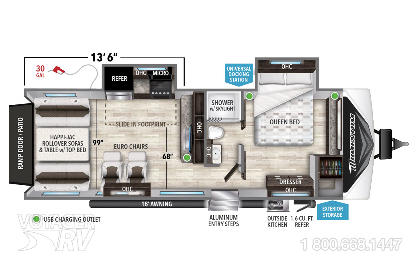 2021 Grand Design Momentum G-Class 25G Floorplan