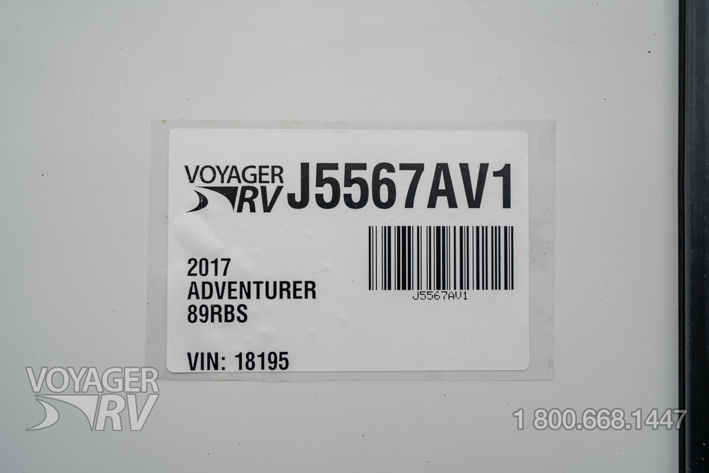 2017 Adventurer 89RBS 