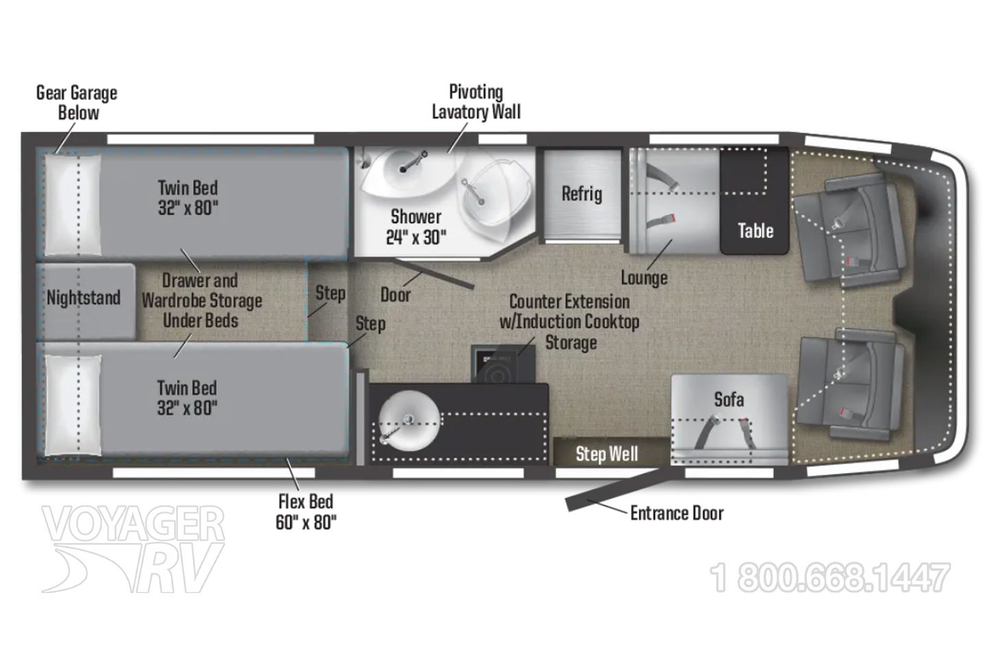 2024 Winnebago EKKO Sprinter 23B Floorplan