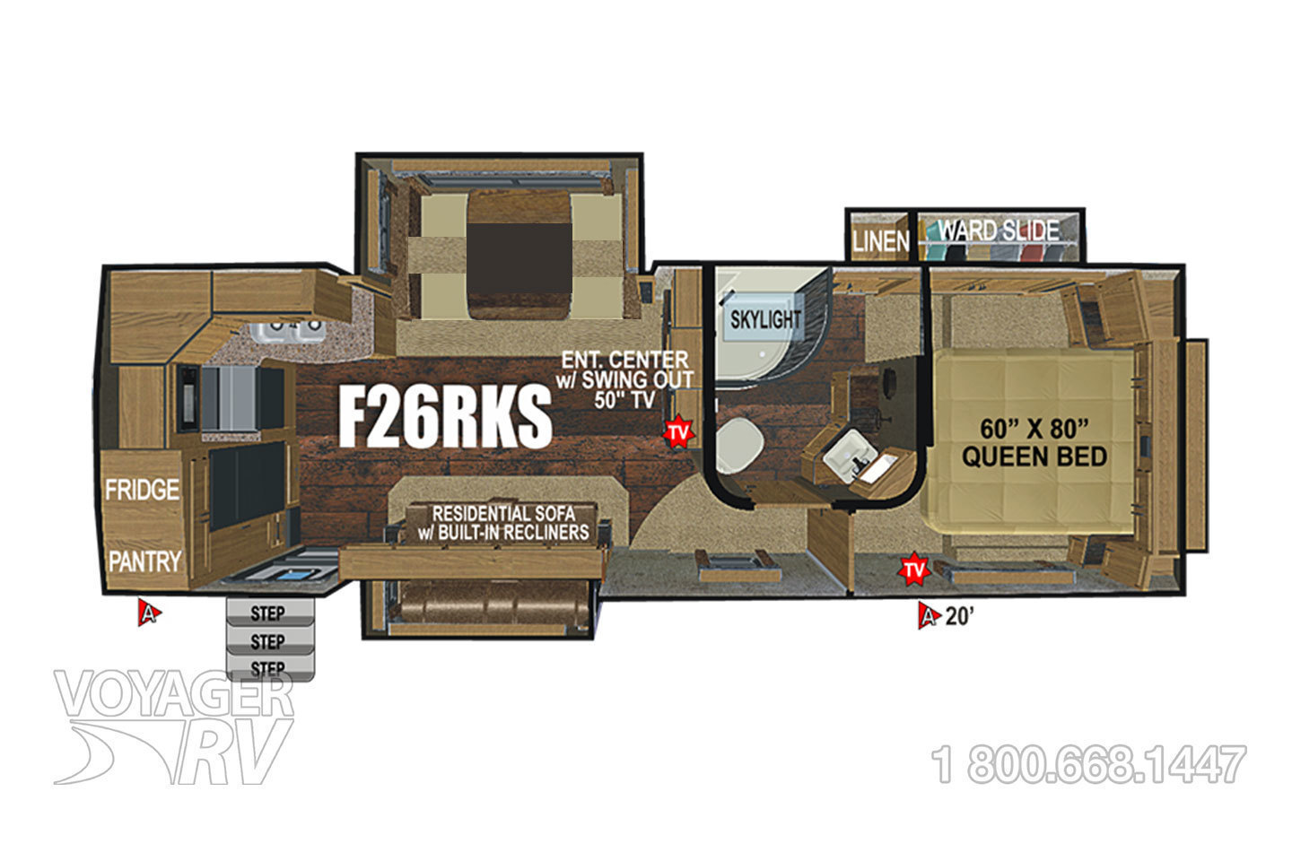 2015 Outdoors RV Glacier Peak 26RKS Platinum Floorplan