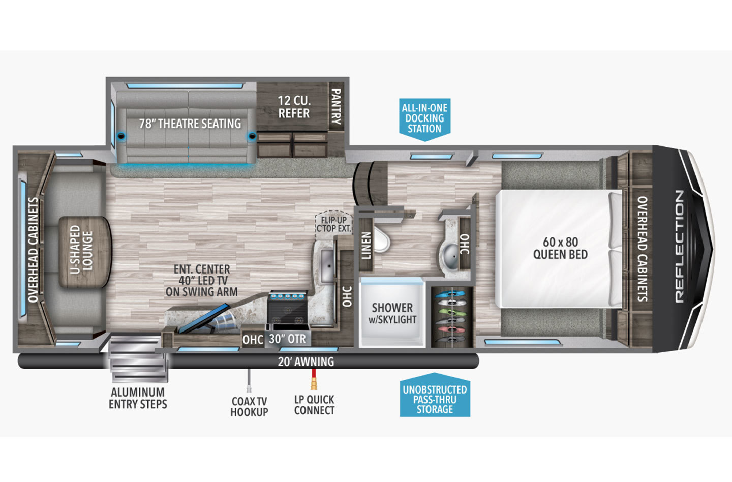 2020 Grand Design Reflection 240RL Floorplan