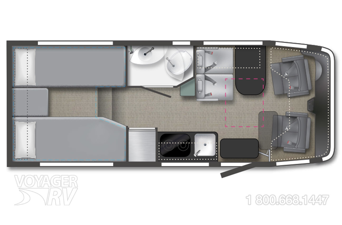 2024 Winnebago Navion 24J Floorplan