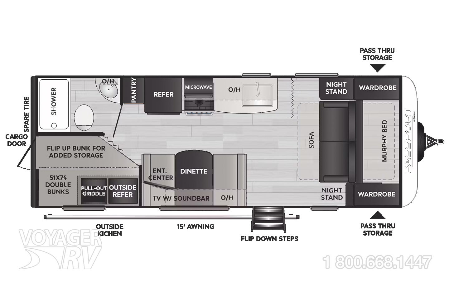 2024 Grand Design Transcend Xplor 26BHX Floorplan