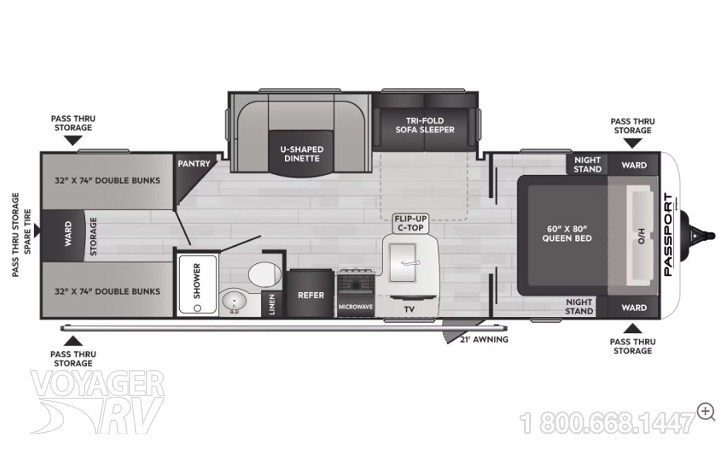 2021 Jayco Jay Feather 24BH Floorplan