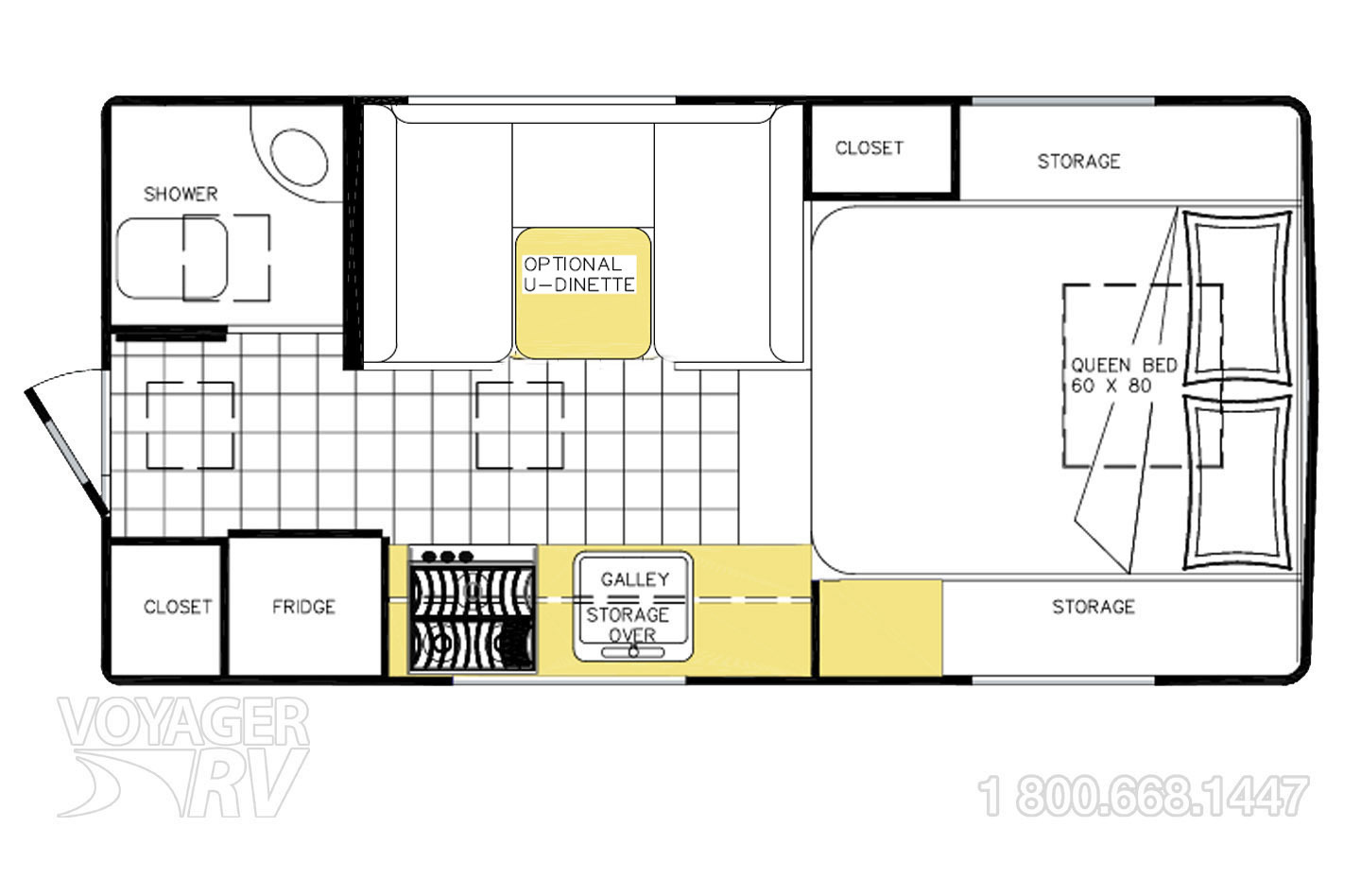 2025 Northern Lite 610 Half-Ton Camper Floorplan