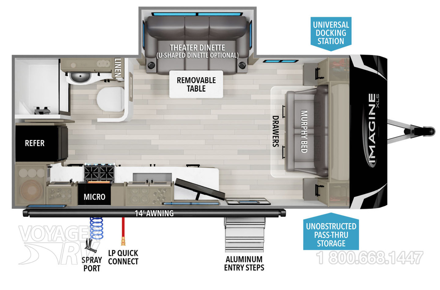 2024 Grand Design Imagine XLS 22MLE Floorplan