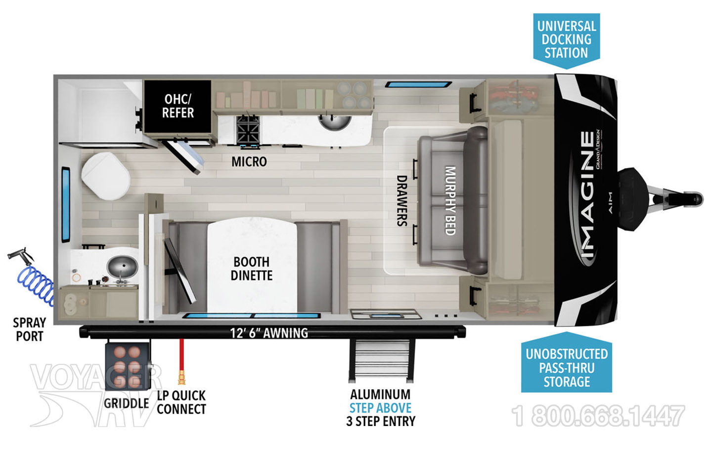 2024 Grand Design Imagine AIM 15RB Off Grid Floorplan