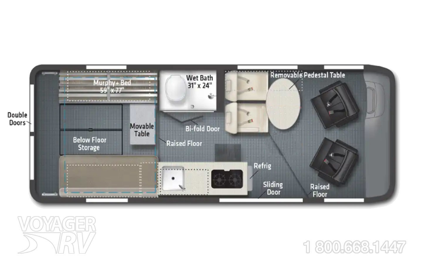 2023 Roadtrek Play  Floorplan