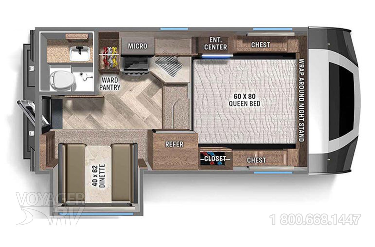 2025 Northern Lite 610 Half-Ton Camper Floorplan