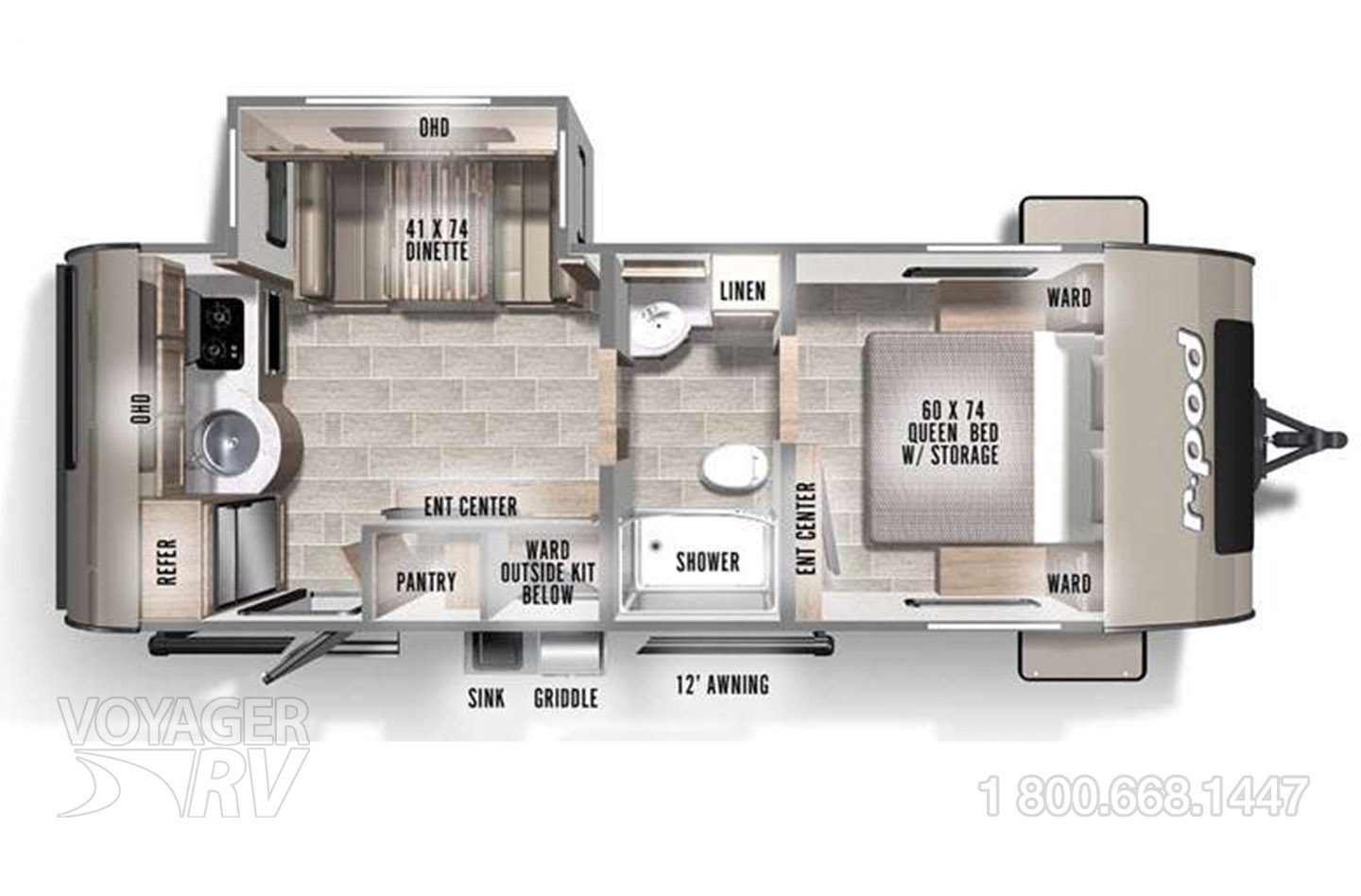 2022 Jayco Jay Flight SLX-7 195RB Baja Floorplan