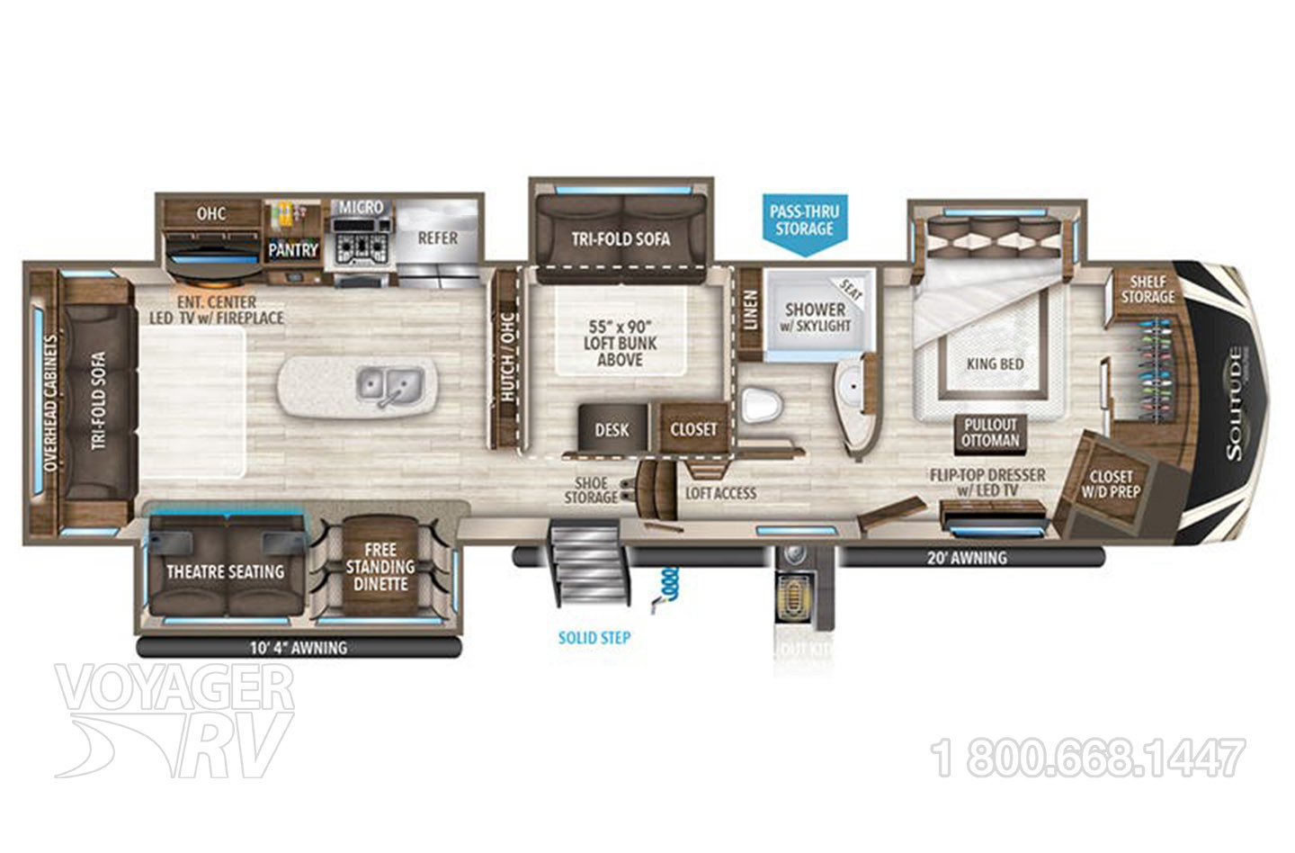 2018 Grand Design Solitude 377MBS Floorplan