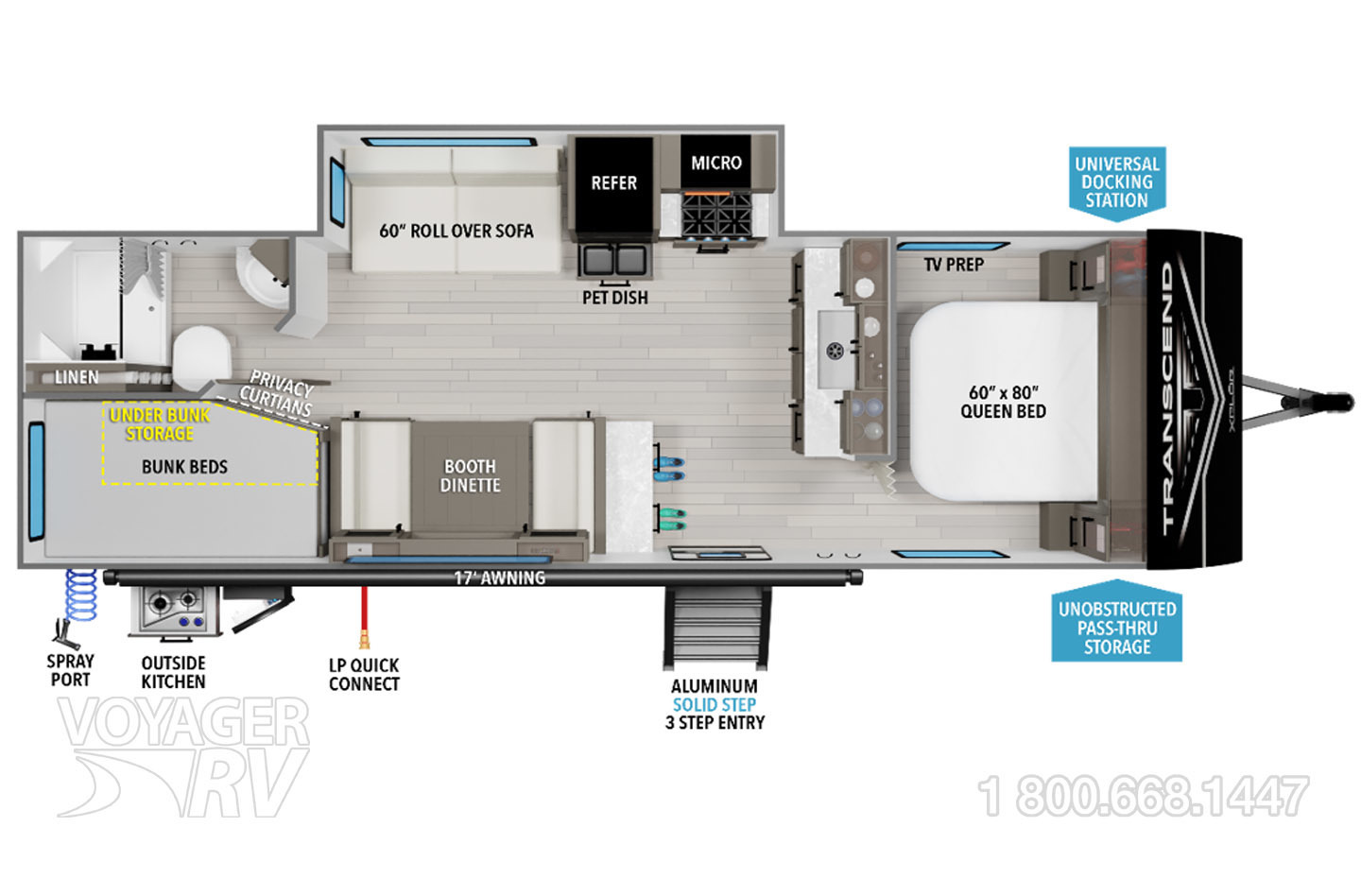 2024 Grand Design Transcend Xplor 26BHX Floorplan