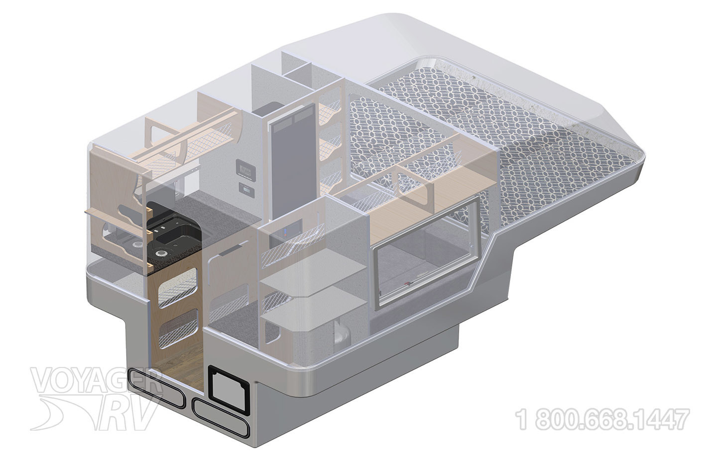 2025 Northern Lite 610 Half-Ton Camper Floorplan
