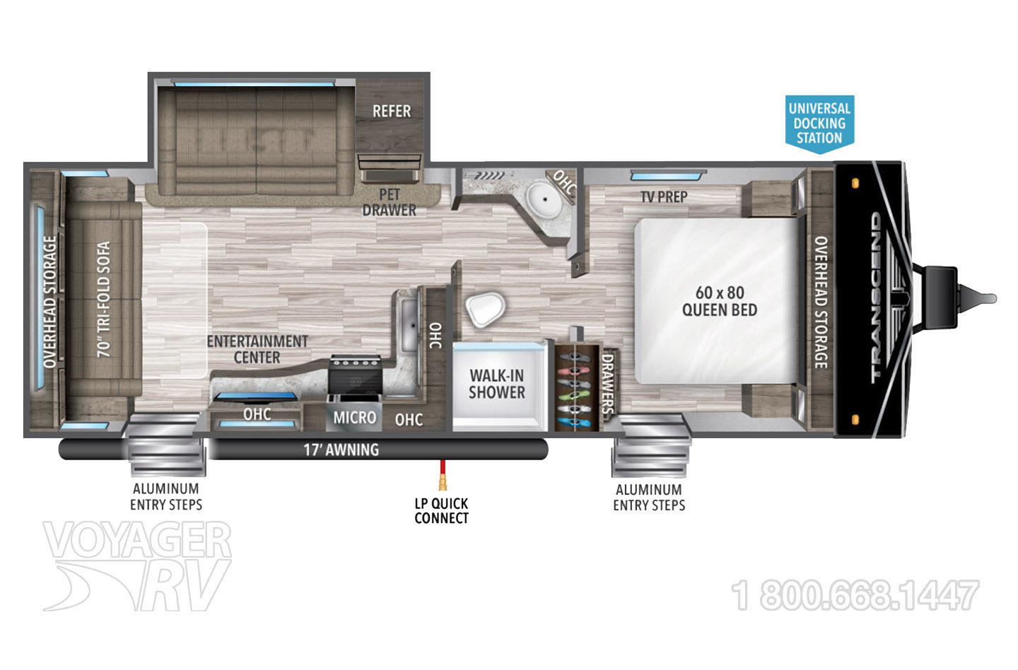 2017 Heartland Wilderness 2185RB Floorplan