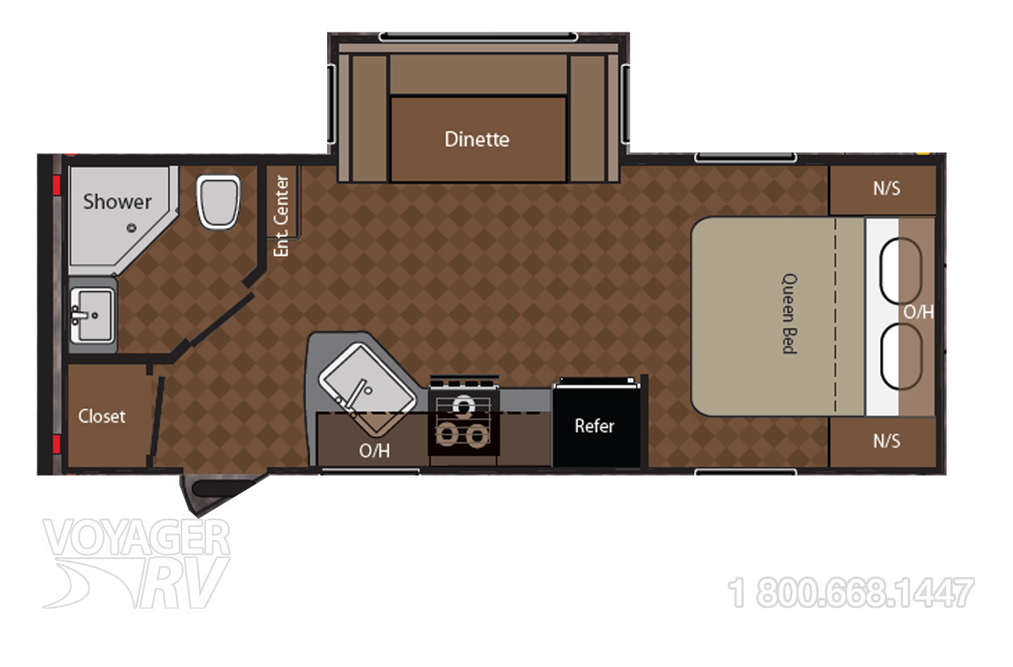 2013 Gulfstream Streamlite 26QBS Floorplan