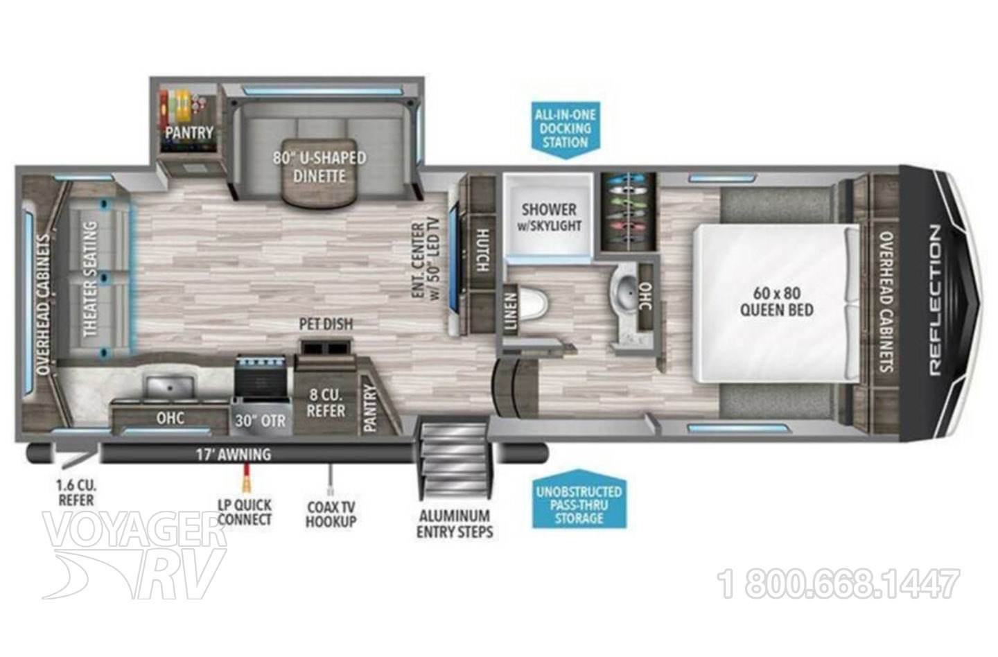 2024 Grand Design Reflection 100 Series 22RK Floorplan