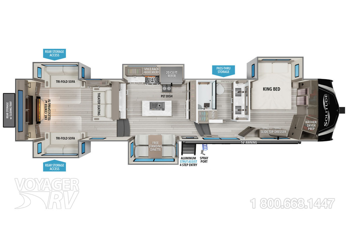2024 Grand Design Solitude 376RD Floorplan