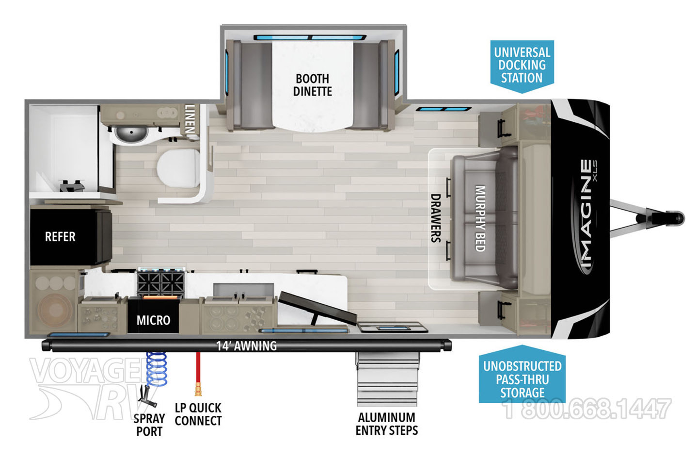 2024 Grand Design Imagine XLS 17MKE Floorplan